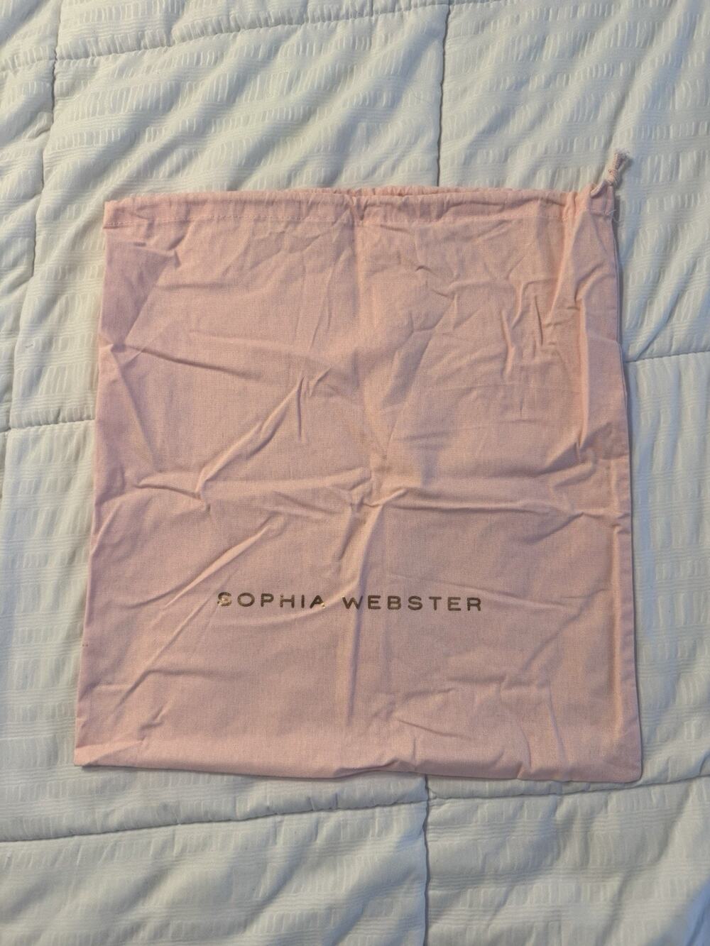 New Sophia Webster Light Baby Pink Dust Bag Drawstring Luxury Designer Logo